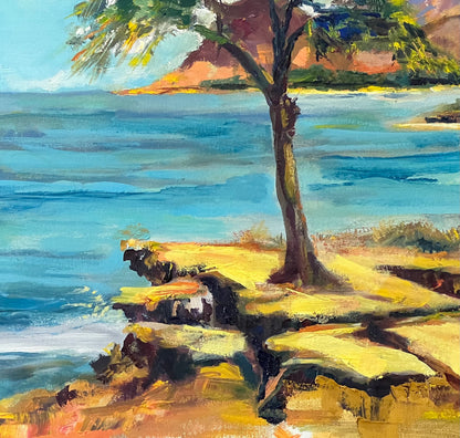 Majestic Shores - Tropical wall art - Oil painting original on canvas