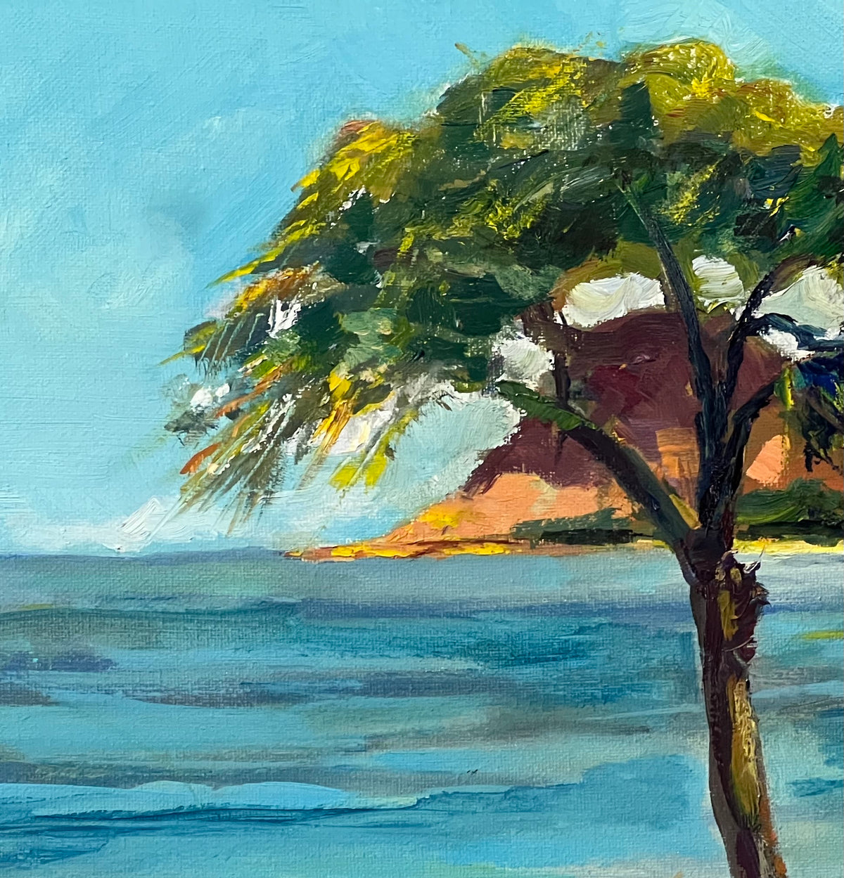 Majestic Shores - Tropical wall art - Oil painting original on canvas