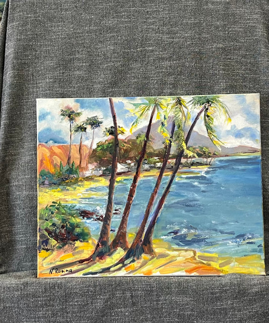 Whispers of the Waves - Hawaiian seascape -  Oil painting original
