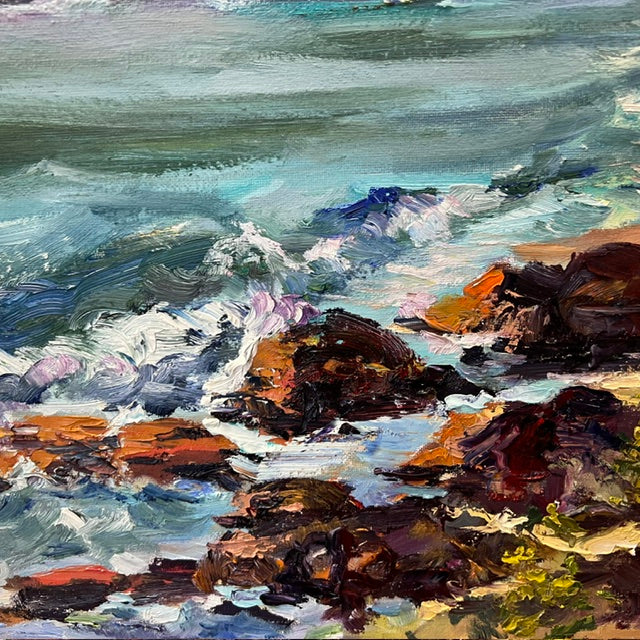 Makapuu Lighthouse & Cliff from the Beach Park - Oil Painting 20" x 16" - Honolulu Windward - Oahu - Hawaii