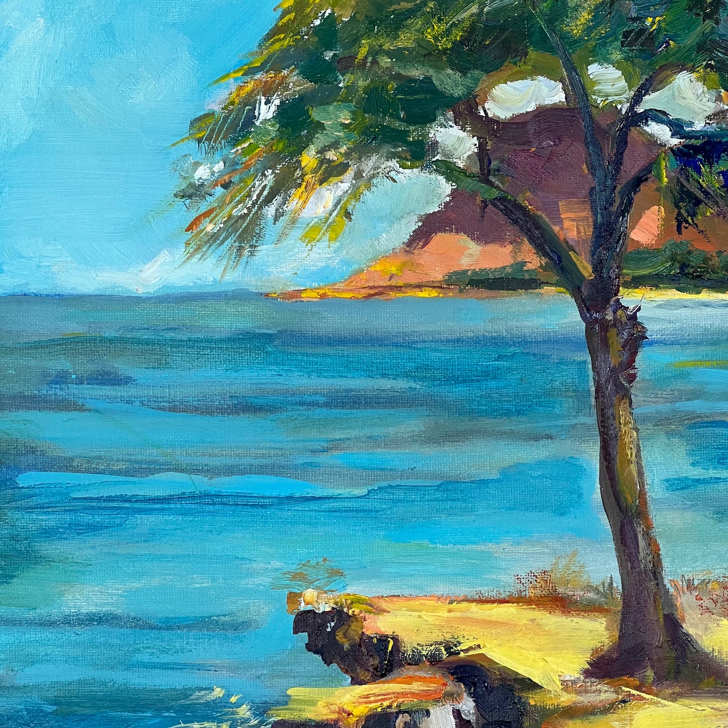 Tropical Tranquility - Hawaii seascape  - Oil painting original