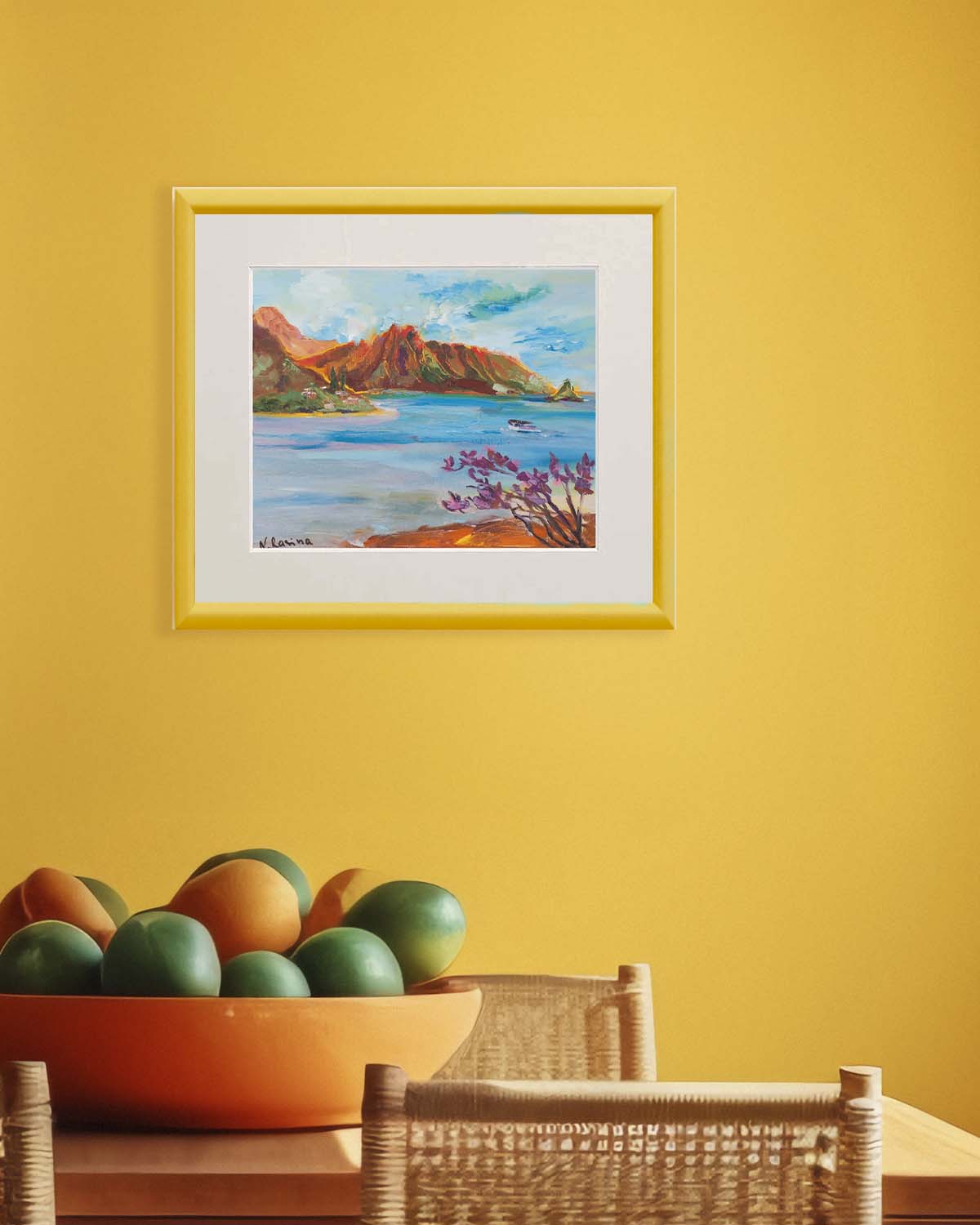 Pu'ukauai Mountain & He'eia Kea Boat Harbor - Print 8.5" x 11.0" - Kaneohe - Oahu - Hawaii